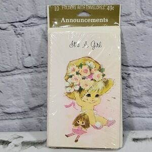 American Greetings Vintage 70's Its a Girl Announcements New in Package